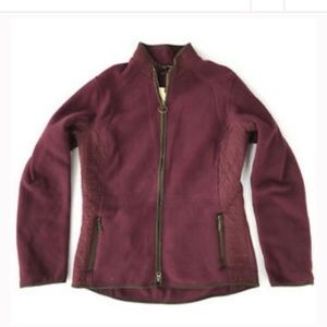 Barbour Equestrian Triplebar Fleece Merlot Zip-Up